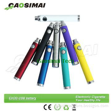 Long lasting durable multi colors Stylish Ego Evod USB battery